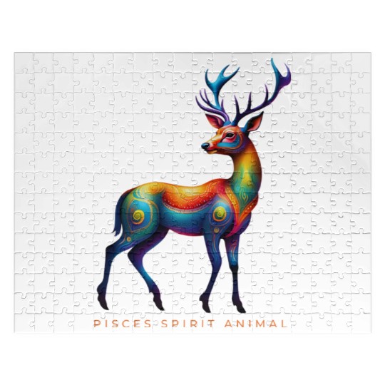 Pisces Spirit Animal Deer Alebrije Jigsaw Puzzles
