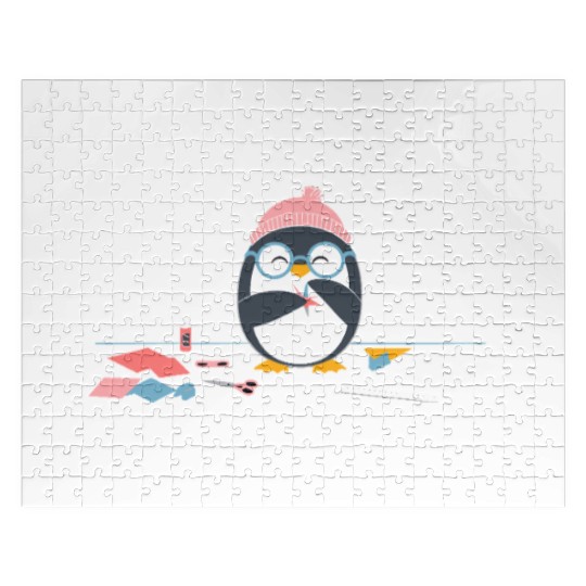 Crafting Hobby Penguin with Scissors Relaxation Jigsaw Puzzles