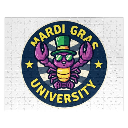 Mardi Gras University Crawfish Men's Mardi Gras Jigsaw Puzzles