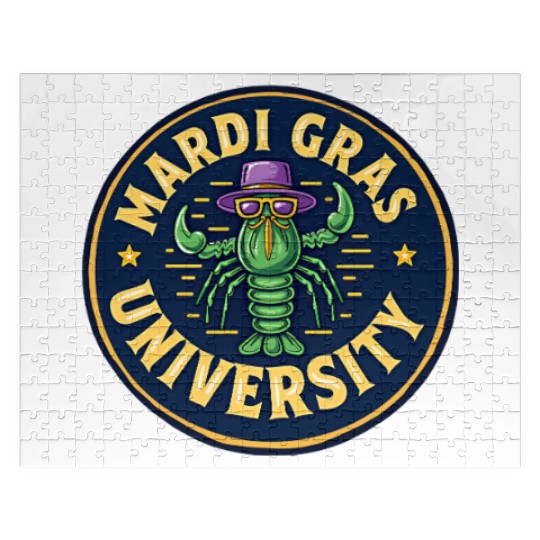 Mardi Gras University Crawfish Men's Mardi Gras Jigsaw Puzzles