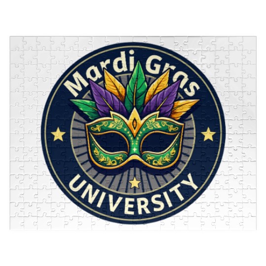 Mardi Gras University Mask Women's Mardi Gras Jigsaw Puzzles