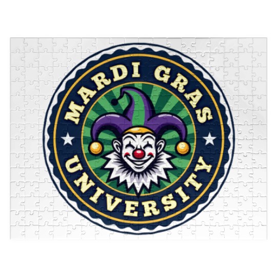 Mardi Gras University Clown Men's Mardi Gras Jigsaw Puzzles