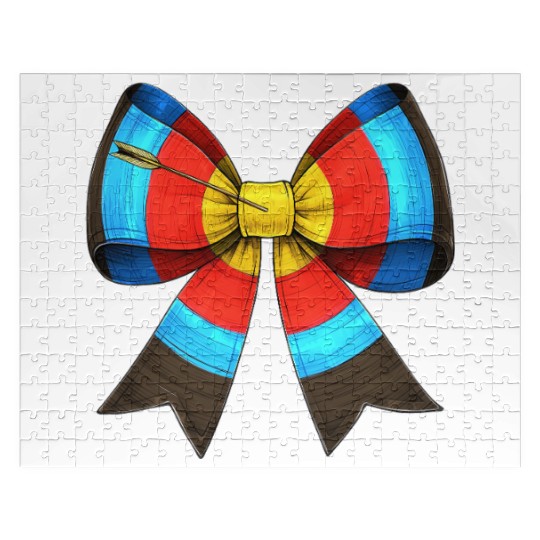 Coquette Bow Archery Archer Bow and Arrow Jigsaw Puzzles