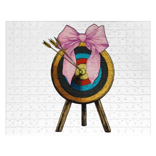 Coquette Bow Archery Archer Bow and Arrow Jigsaw Puzzles