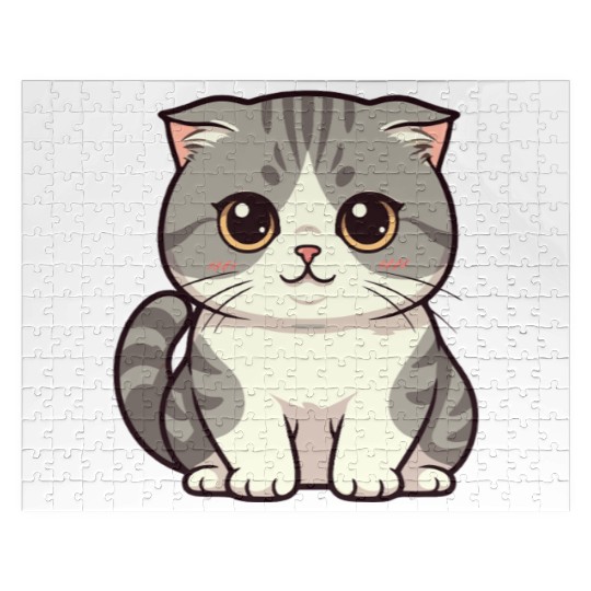 Cute Kawaii Cat Illustration Jigsaw Puzzles