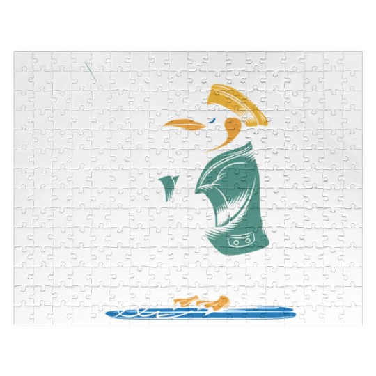 Calligraphy Enthusiast Penguin With Quill Art Jigsaw Puzzles