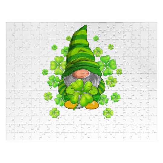 Happy St. Patrick's Day Gnomes Irish Shamrock Jigsaw Puzzles