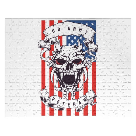 US Army Veteran Skull Jigsaw Puzzles