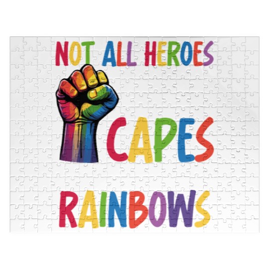 Not All Heroes Wear Capes LGBTQ+ Pride Equality Jigsaw Puzzles
