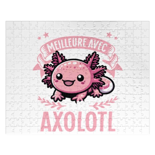 La Vie Est Meilleure Avec Unxolotl - Sweet Axolotl Jigsaw Puzzles
