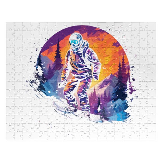Snowboarding 80s Look Jigsaw Puzzles