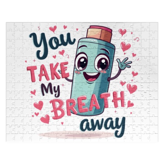 You Take My Breath Away Cute Inhaler Funny Cartoon Jigsaw Puzzles