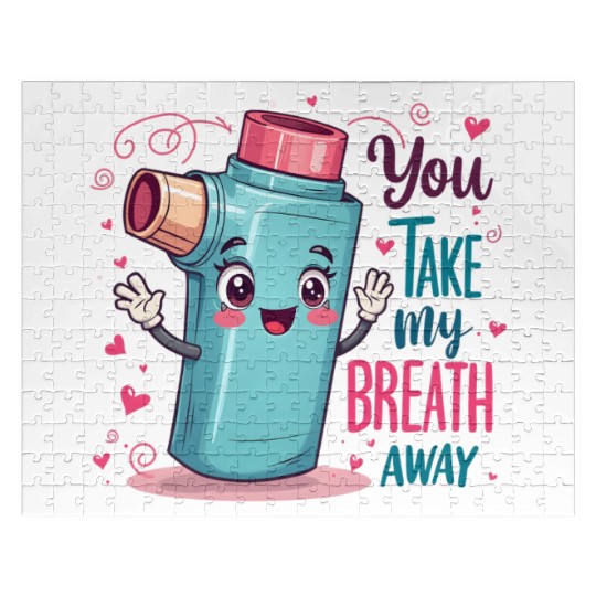 You Take My Breath Away Funny Inhaler Cartoon Jigsaw Puzzles