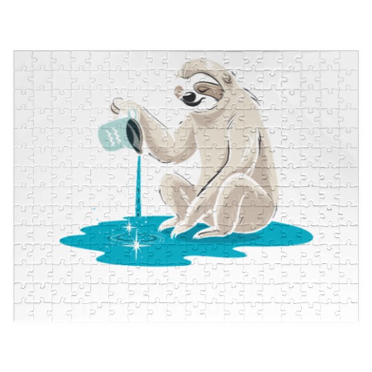 Aquarius Zodiac Sloth: The Water Bearer Flowing Jigsaw Puzzles