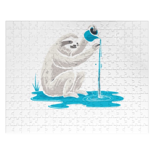 Channeling Brilliance Aquarius Zodiac Sloth Flow Jigsaw Puzzles