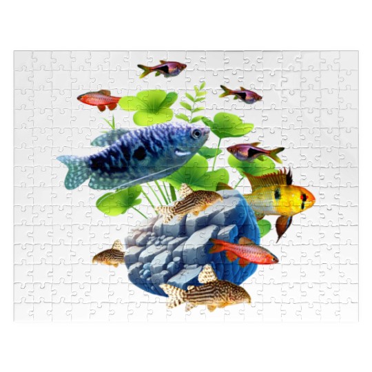 Aquarium Fish Gourami Corydoras Ram Cichlid Fish Jigsaw Puzzles