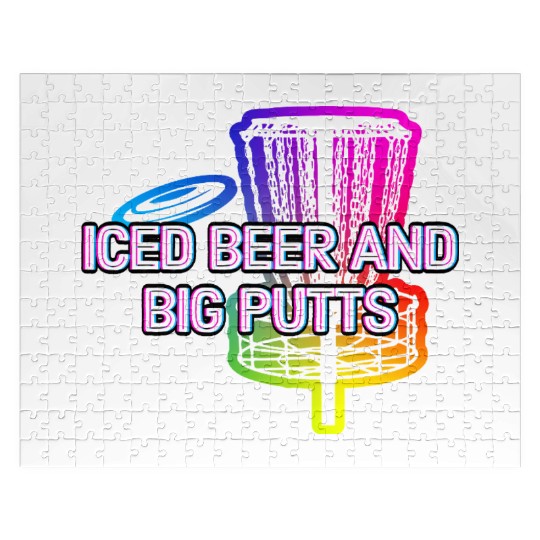Iced Beer and Big Putts Disc Golf Beer Lover Jigsaw Puzzles