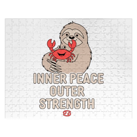 Cancer Zodiac Sloth Inner Peace Outer Strength Jigsaw Puzzles