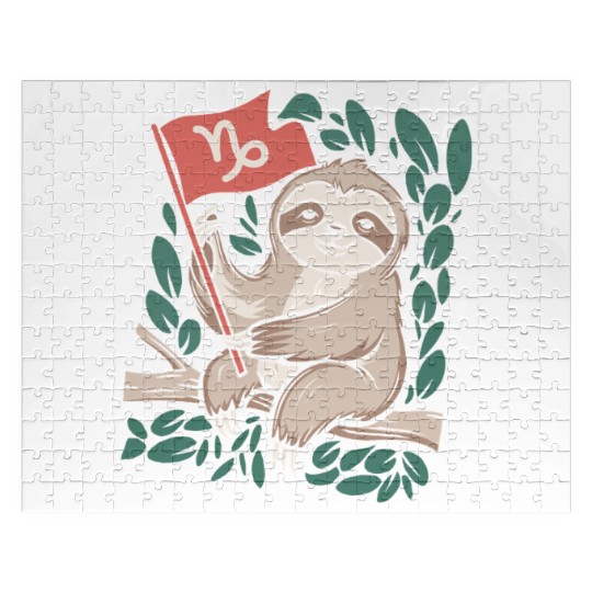 Capricorn Zodiac Sloth Relaxing with Capricorn Jigsaw Puzzles