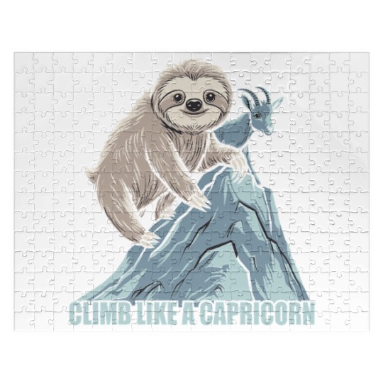 Climb Like A Capricorn Zodiac Sloth Adventure Jigsaw Puzzles