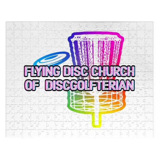 Flying Disc Church Funny Disc Golf Humor Golfer Jigsaw Puzzles