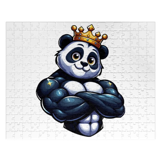 Muscular Panda King Fitness Workout Jigsaw Puzzles