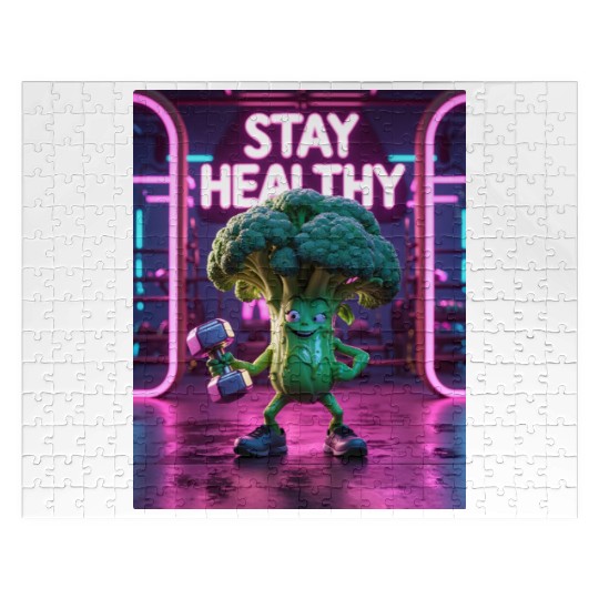 Broccoli Gym Workout STAY HEALTHY Jigsaw Puzzles