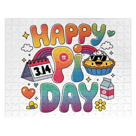 Happy Pi Day Retro and Colorful Math Jigsaw Puzzles