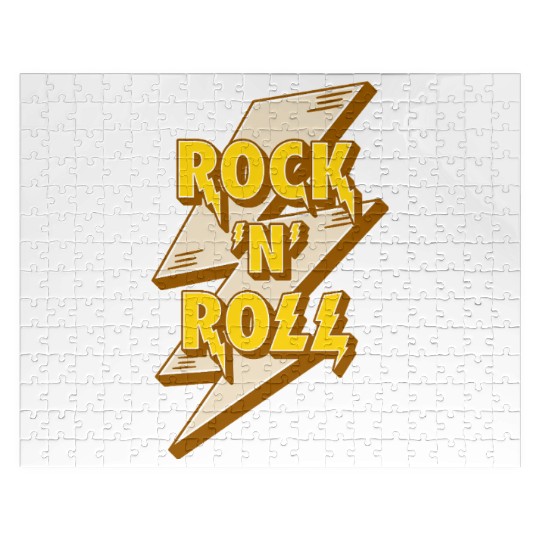 Rock'N'Roll Sign With Lightning Bolt Jigsaw Puzzles