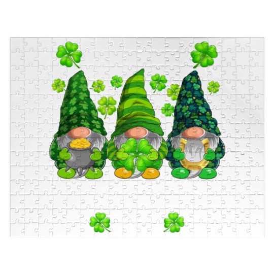 Happy St. Patrick's Day Gnomes Shenanigans Irish Jigsaw Puzzles
