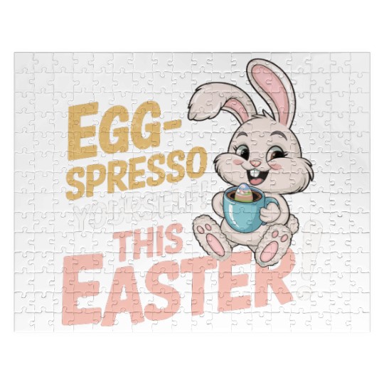 Egg-spresso Yourself! Easter Bunny with Coffee cup Jigsaw Puzzles