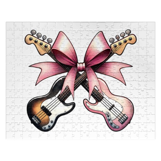 Coquette Bow Bass Player Bassist Guitarist Guitar Jigsaw Puzzles