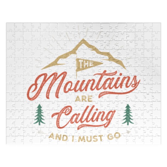 The Mountains Are Calling Vintage Design Jigsaw Puzzles