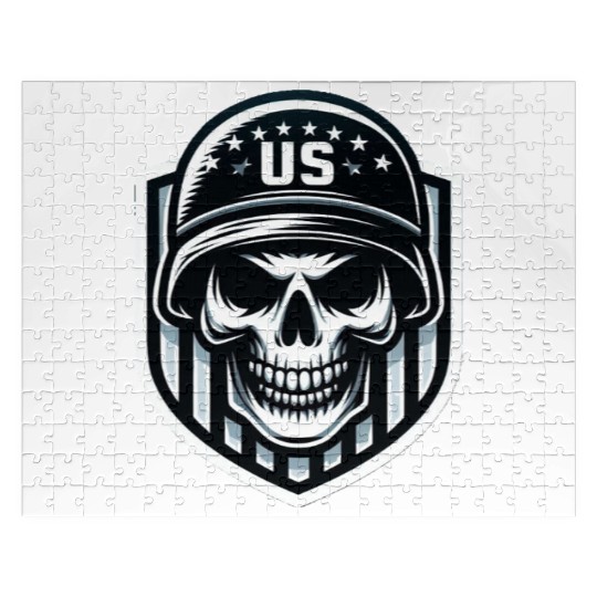 US Skull and Shield Design Jigsaw Puzzles