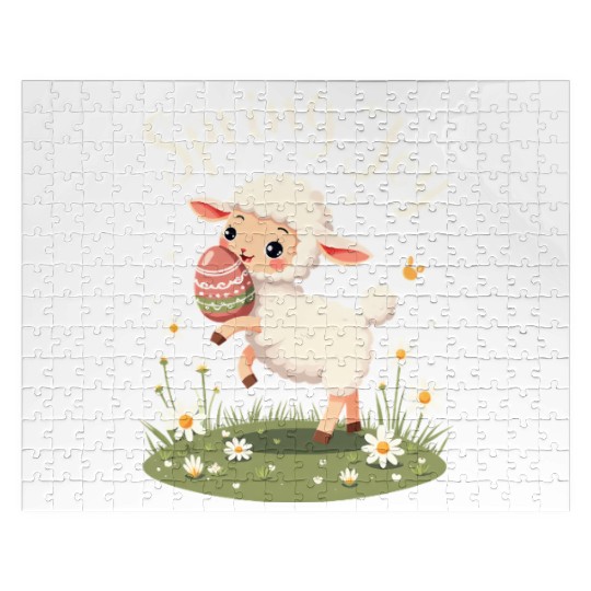Playful Easter Lamb Jigsaw Puzzles – Springtime Joy Desig
