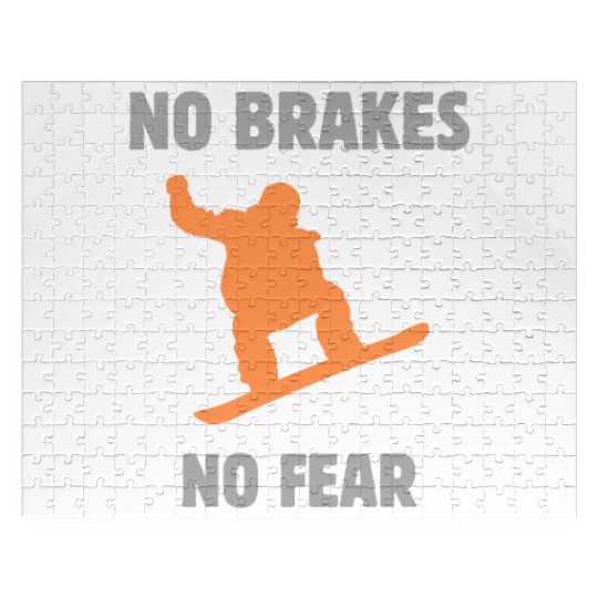 NO BRAKES snowboarding Jigsaw Puzzles