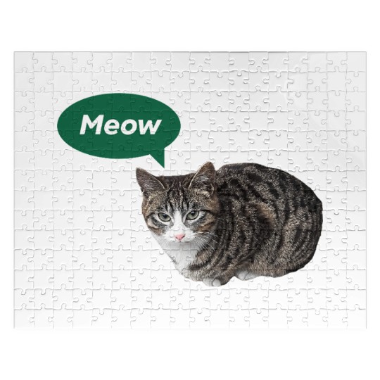 Meow, Cute Cat Design Jigsaw Puzzles