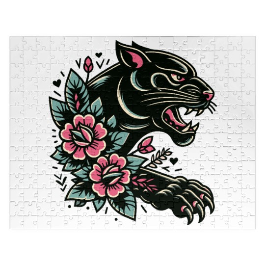 Black Panther Flash Tattoo Jigsaw Puzzles