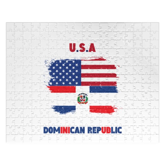 My Home The USA Heart From Dominican Republic US Jigsaw Puzzles