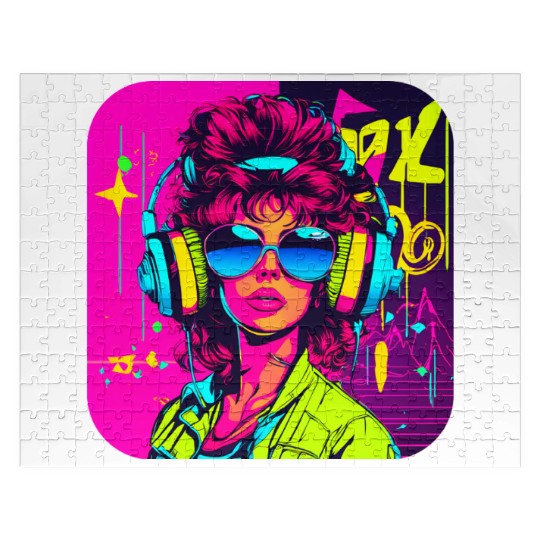 iconic pop culture 80s style fashion Jigsaw Puzzles