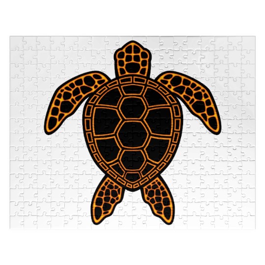 Neon Lava Sea Turtle Design Jigsaw Puzzles