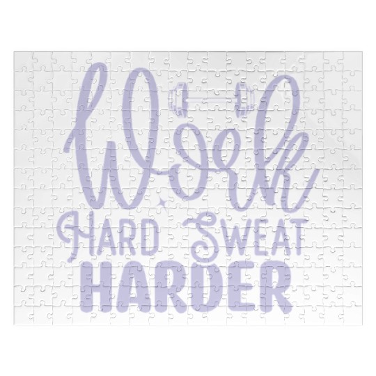 Work Hard Sweat Harder Motivational Gym Workout Jigsaw Puzzles