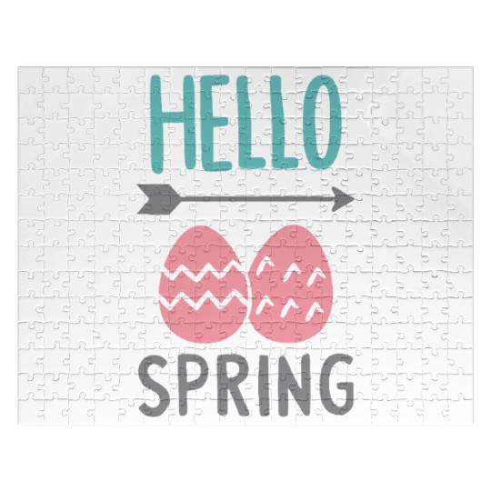 Hello Spring - Spring Design with Easter Eggs Jigsaw Puzzles
