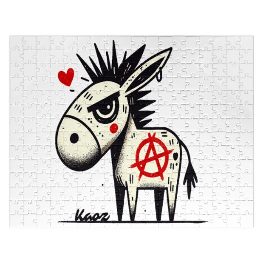 Punk Anarchy Donkey Jigsaw Puzzles