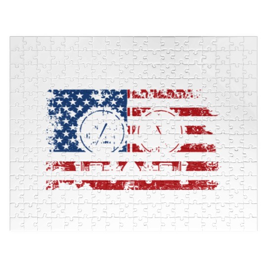 HVAC Technician Patriotic US American Flag Jigsaw Puzzles