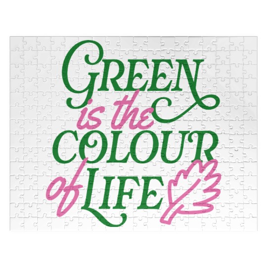 Vibrant Green Life Affirmation Jigsaw Puzzles