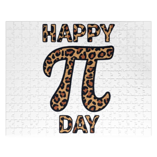 Happy Pi Day Leopard Print Celebration with Math Jigsaw Puzzles