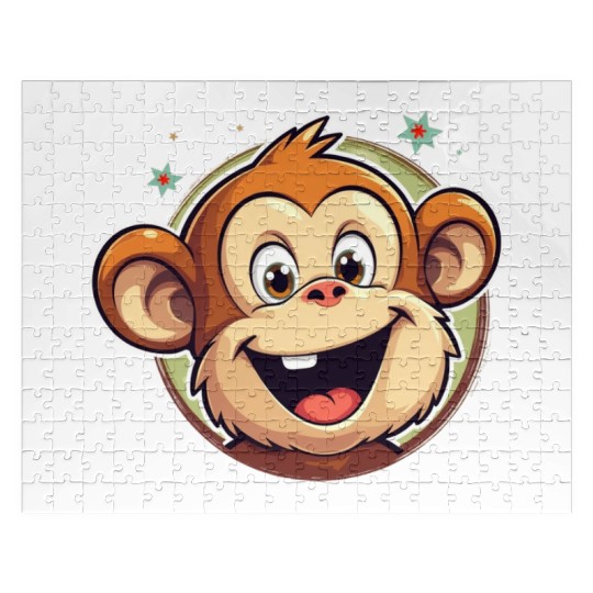 Cute Cartoon Monkey Face Jigsaw Puzzles