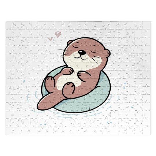 Relaxed Otter – Cute Animal Illustration Jigsaw Puzzles