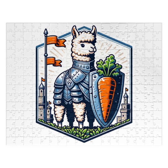 Llama Knight With Carrot Shield Adventure Jigsaw Puzzles